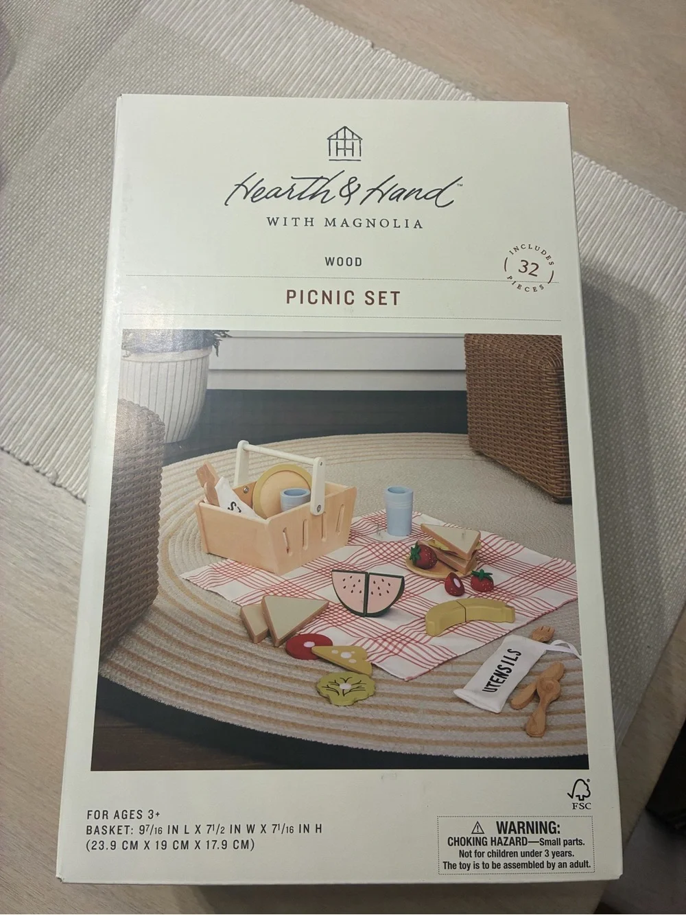 Hearth & Hand™ with Magnolia Toy Picnic Basket Playset •32pc•
